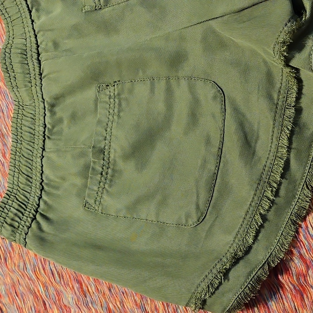 LOFT Olive Green Women's Lyocel Shorts - Picture 9 of 10